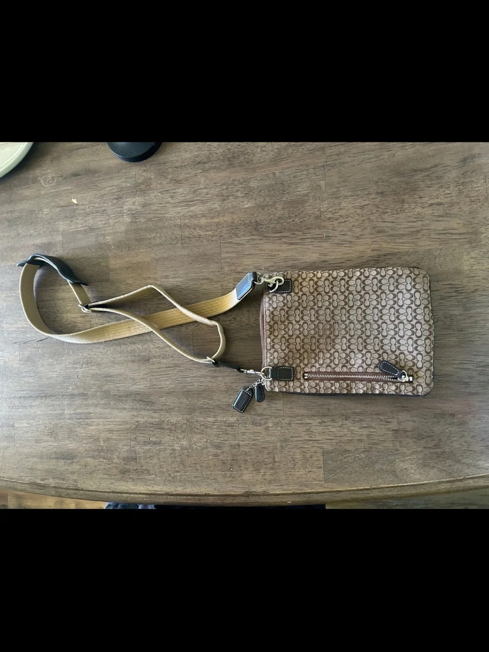 Coach Signature Jacquard Crossbody - Brown/Tan